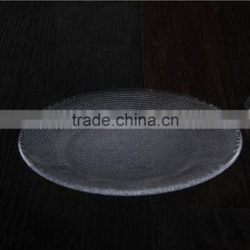 Red Color Glass Dinning Plate Set With Sliver Plating Metal Stand photo-3