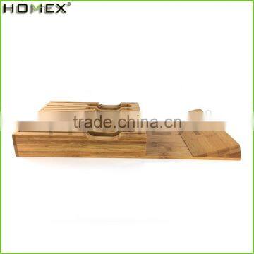 Organic Bamboo Knife Storage Block Organizer Homex BSCI/Factory