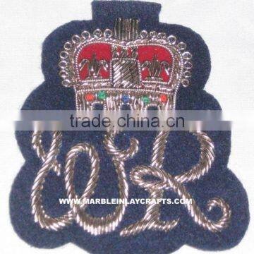 Handmade Decorative Patches, Zari Embroidery Cap Badge