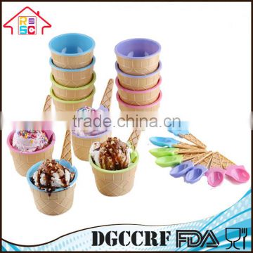 Food Grade Plastic Ice Cream Cup,Ice Cream Bowl With Spoon Set