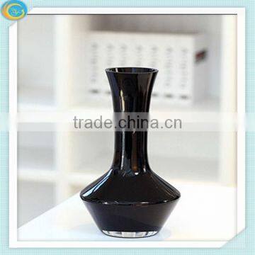 antique black glass vase ,long stem glass flowers,vase for wedding decoration