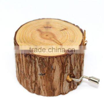 Wooden Music Box, Natural Wood Stump Music Box, Eco-friendly Music Box for Kid Gift photo-3