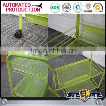Small Mobile Steel 4 Wheels Food Trolley for Storage photo-6