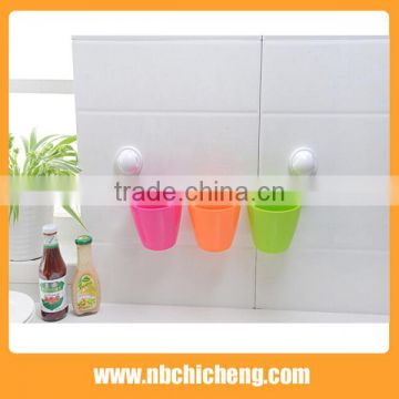 Bathroom suction cup single hanging cup rack multi-colored storage box