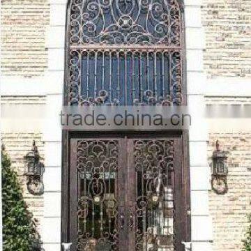 Bisini wrought iron arch top double entry door (BG90071)