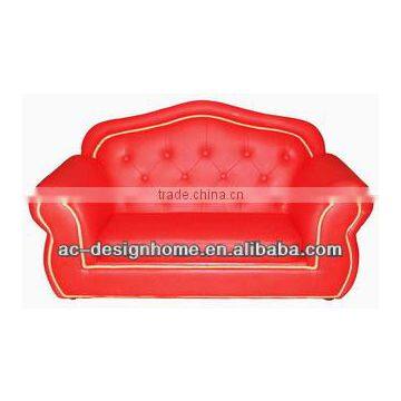 RED PU/WOODEN KID TWO SEATS CHESTERFIELD SOFA