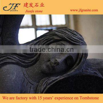 Best Selling Padang Black Weeping Angel Engraving Granite Tombstone photo-5