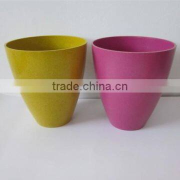 Family beautiful plastic flower pot/ garden pot bamboo fiber flowerpot