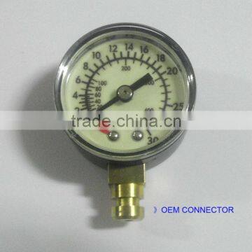 Black ABS Plastic Casing Luminous Pressure Gauges