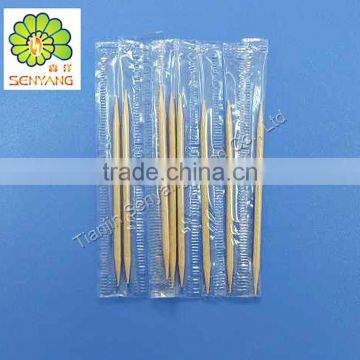 individually wrapped flat point white birch toothpicks