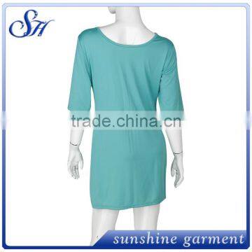 Women's Casual Plain Short Sleeve Fit Simple T-shirt Loose Dress photo-2