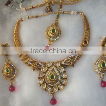 KUNDAN CHOKER necklace EARRING set