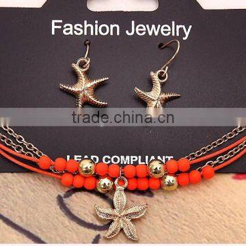 Hot Selling Starfish Charm Custom Charm Seed Bead Multi-strand Bracelets Earrings Set From Yiwu Factory photo-6