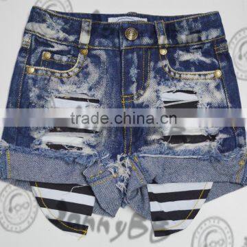 Hot Sale Summer Baby Soft Cotton Girls Denim Ripped Jenas Shorts