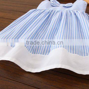 Girls Boutique Princess Dress Baby Stripe Design Clothes Wear With Bowknot Girl Birthday Dresses photo-4