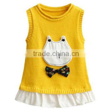 Sleeveless Kids Summer Knit Dress New Style Baby Girl Frill Dress photo-3