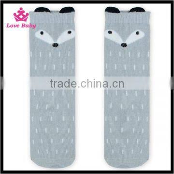 Gray Fox Socks Knitting Cotton Warm Winter Kids Sassy Leg Warmers Wholesale