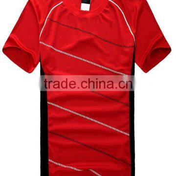 100% Polyester White Wholesale Striped Men Blank t Shirt photo-3