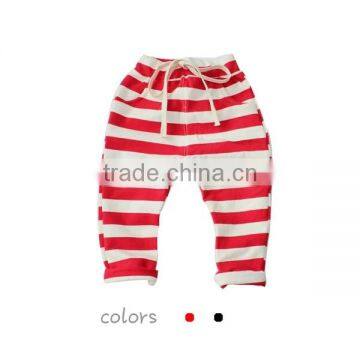 Hotsales! High Quality Infant 100 Cotton Girls Strip Baby Pants