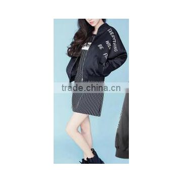 Runwaylover EY1047C Europe Style 2017 ladies Fashion Letter Printed Baseball Jacket