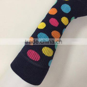 Mid-calf Teen Girl Colorful Dot Jacquard Full Terry Crew Fashion Tube Socks Women photo-2