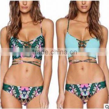 2016 Fashion Sexy Push up Straps Women Bikini Swimwear Bathing Suit Bikini With Decorated Bra photo-5