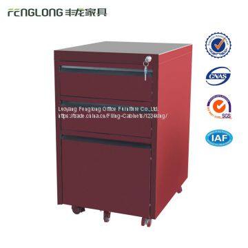 Chinese latest 3 drawer file cabinet rotating storage cabinet steel office mobile document pedestal