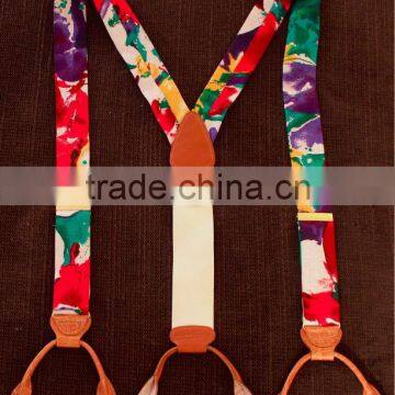 PU leather elastic adjustable colorful adult's Suspenders