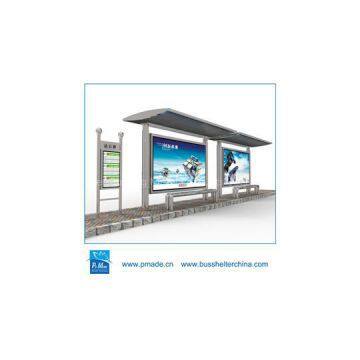 modern design outdoor advertising scrollin lightbox bus shelter LED solar