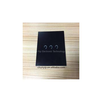 membrane touch switch with glass panels