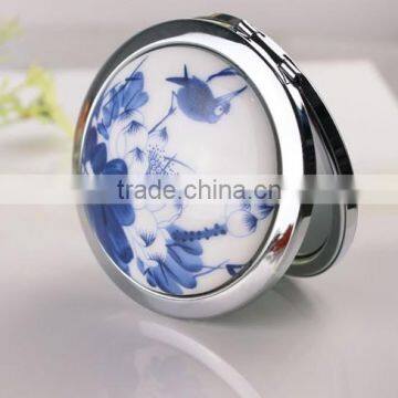 Promotional Round Pocket Mirror / Round Porcelain Makeup Mirror / Round Ceramic Compact Mirror,National Cosmetic Mirror for Girl