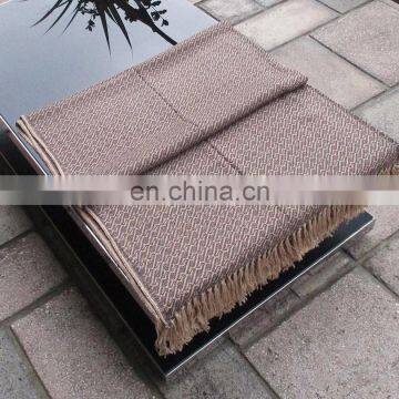 Alpaca Throw Blanket of Brown With Beige Color photo-3