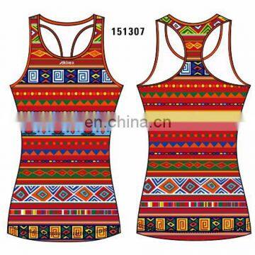 2016 Trendy and Cooldry Ladies Running Vest With Sublimation photo-3