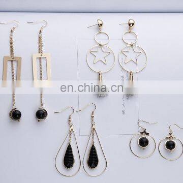 Contracted Han Guoer nail female long tassel earrings hand geometry eardrop asymmetric earrings wholesale pearl earrings