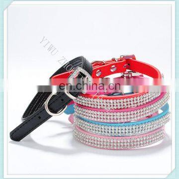 Colors diamond suede studded pet collars for small animals