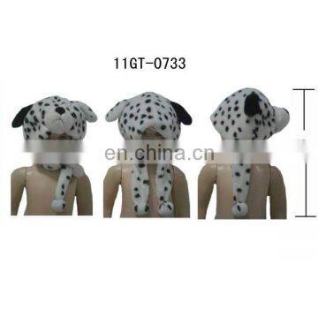 animated soft plush animal earflap winter hats with dog head