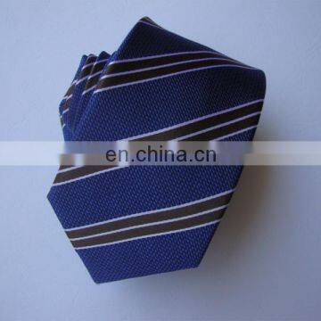 Stripe Design Blue Tie 100% Silk