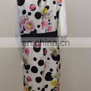 Ladies's Fashion Polyester Crepe Flower Printed Lined Slim Casual Wear Dresses photo-3