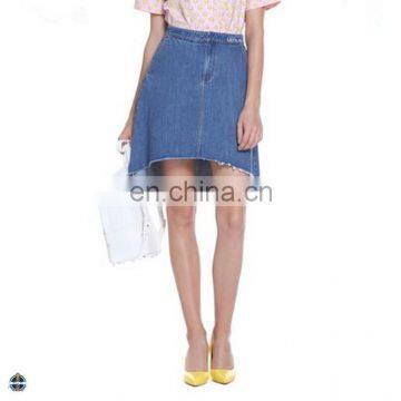 T-SK526 Women Short Front Long Back Fashion 100% Cotton Denim Skirts