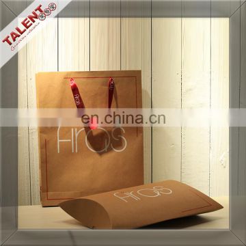 Customized private design brown kraft printed paper bag