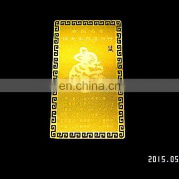 Colorfull Brass Etched Gold Metal Buddha Cards photo-4