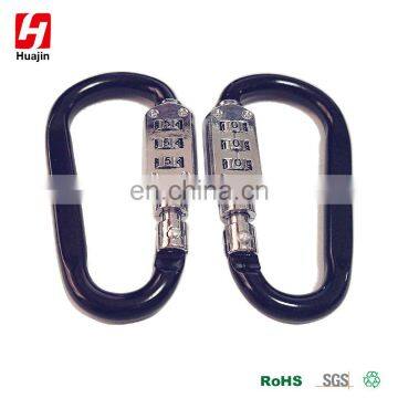 75MM Aluminum Alloy D Shape Carabiner with Coded Lock, Key Chain Clip Hook