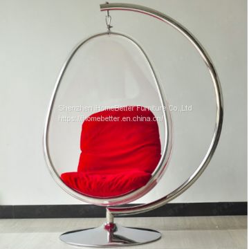 Transparent acrylic mercifully chair with stents chassis oval balcony chair