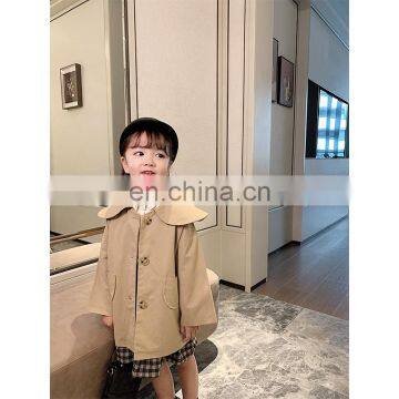 C1011 Wholesale Fashion Baby Girl Coat Turndown Collar Kids Casual Windbreaker photo-4