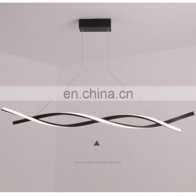 Simple Modern Line Wave Creative Decorative LED Hanging Light Dining Room