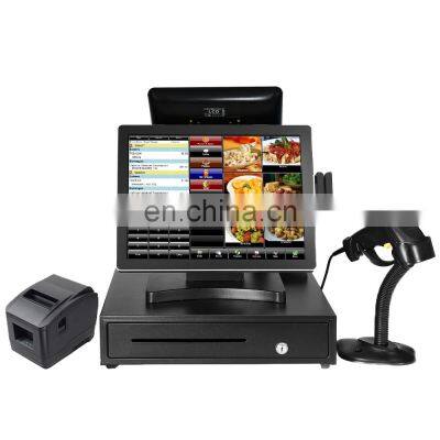 Cashier Machine Paper Making Android All One Dual 300cd/m2 New Model Touch screen Pos System