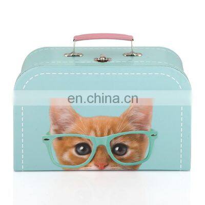 Custom Paper Rigid Small Packaging Children Paperboard Baby Mini Cardboard Suitcase Gift Box