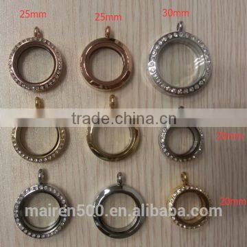 2016 newest small stainless steel floating lockets wholesale 20mm