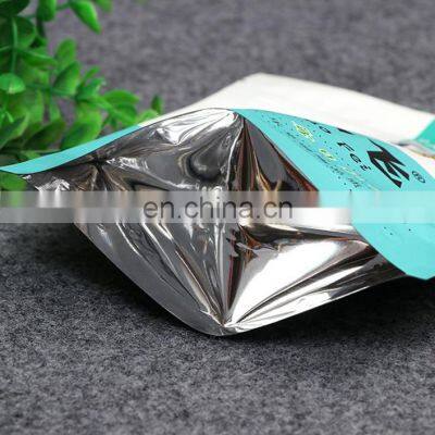 Silver Stand Up Pouch Laser Foil/Resealable Food Storage Foil/Mylar Ziplock Holographic Bag