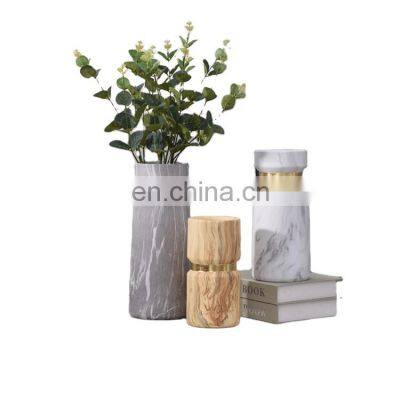 K&B wholesale new marble design Europe ceramic flower tall vase for home